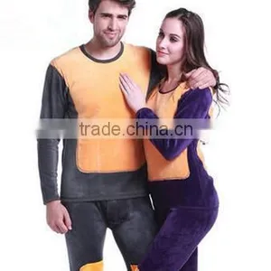 Custom Hot New Couples Thermal Underwear Winter Cotton Double Thickening Low Round Collar Long Johns Top+pant Sey Soft Underwear thumbnail-1