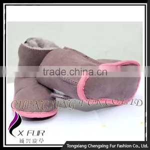 CX-SHOES-06A Cute Wholesale Soft Real Sheepskin Leather Baby Shoes thumbnail-4