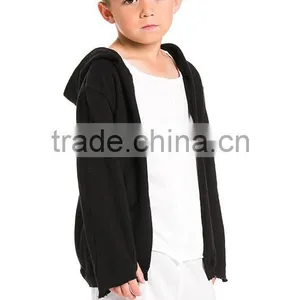 Children Open Front Black Hip Hop Hooded Coat thumbnail-2