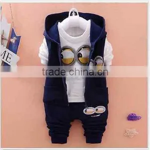 3PCS Baby Boys Girls Clothing Set Long Sleeve Shirt Pants Vest Hoodie thumbnail-5