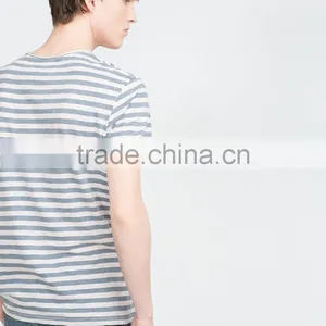 Men Striped Longline t Shirt Wholesale China thumbnail-2