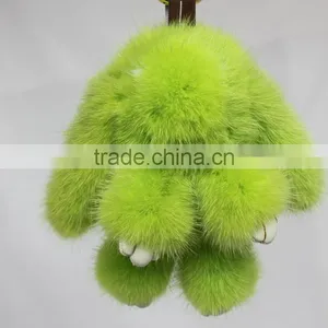 Myfur Customized Colorful Copenhagen Mink Fur Rabbit Car or Bag Charm Keychain thumbnail-2