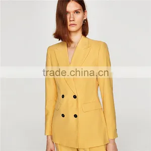Lapel Collar Vent in the Back and Double Breasted Button-up Fastening Jackets thumbnail-4