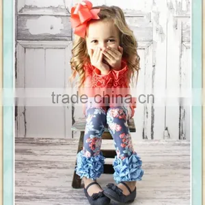 Sew Sassy Icing Legging Floral Icing Leggings Wholesale Baby Girls Icing Ruffle Pants thumbnail-1