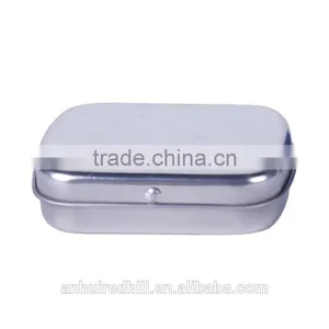 R1841H Rectangle Sliver Metal Hinged Tin Containers for Candy Chewing Gum thumbnail-3