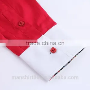 Solid Color Contrast Collar and Cuff Men's Formal Casual Dress Shirts thumbnail-3