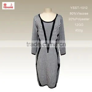 Jacquard Sweater Design for Lady Fashion Sweater 80%Viscose 20%Polyester 12GG thumbnail-1