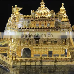 India 24K Gold Plated Crystal Golden Temple Model, Crystal Sikhism Souvenir Gift JC-TG 01 thumbnail-4
