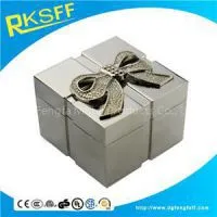 Zinc Alloy Bowknot Square Jewelry Box thumbnail-1