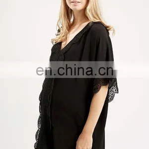 Lace Trim Kaftan Max Fashion Maternity Shirts thumbnail-3