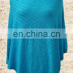 Knitted Poncho,Plain Knit, Cable Knit thumbnail-6
