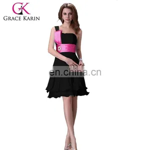 Grace Karin Chiffon One Shoulder Knee Length Bridesmaid Dresses CL4095 thumbnail-1