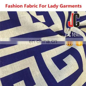 Shao Xing jc Textile Clothing Fabric Soft Printed Fabric Cotton Linen Fabric thumbnail-1