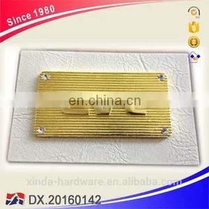Fashion White Leather Patch With Gold Metal Label for Jeans thumbnail-1