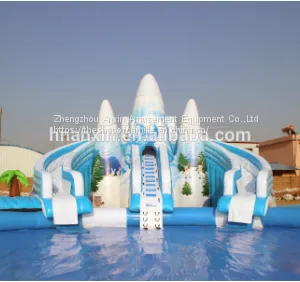PVC Tarpaulin Material Inflatable Iceberg Park Water Park With Inlatable Pool and Inflatable Slip n Slide thumbnail-3