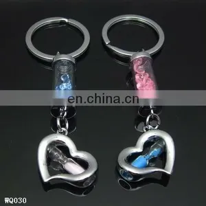 Hot Selling Creative Pink And Blue Hourglass Couple Key Ring For Wedding thumbnail-1