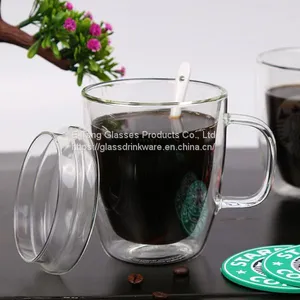 2018 China Wholesale Cheap Double Wall Glass Cup With Handle Ins Popularity Cup For Coffee Milk Juice Mug thumbnail-1