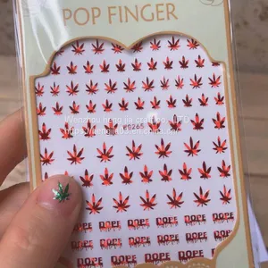 Nail Art 3D Decal Stickers Self Adhesive Weed Nail Sticker Pot Weed Leaf Designs Tool Manicure Decoration thumbnail-2