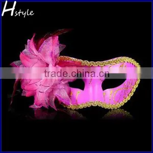 PVC Funny Masquerade Party Mask With Flower SC072 thumbnail-2