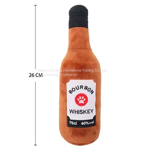 Wholesale Custom Eco Friendly Iq Training Plush Stuffed Whisky Bottle Shaped Squeaky Interactive Pet Toys Dog Chew Toys thumbnail-4