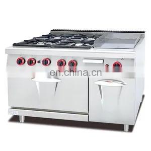 High Quality Industrial Gas Cooking Range With 4-burner &oven and Griddle for Hotel thumbnail-1