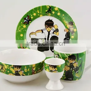 Set of 5 Porcelain Kids Dinner Set for Breakfastporcelain Children Dinner Set thumbnail-4