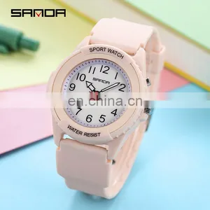 Sanda 6018 Casual Men Brand Quartz Wrist Watches Aanlog Luminous Resin Strap Water Resistant Fashion Men Hand Watch thumbnail-2