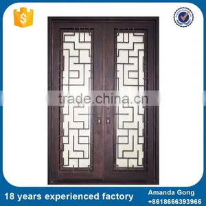 Best Selling And Wrought Iron Works Wood Entry Doors thumbnail-1