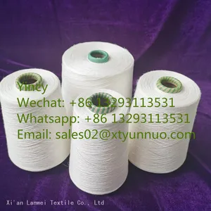 China Manufacturer Raw White Pure Cotton Yarn for Weaving Knitting thumbnail-2