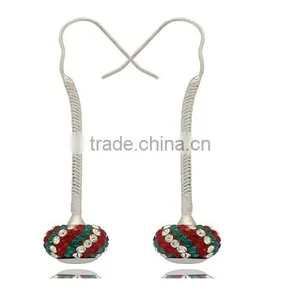 Handmade Crystal Shambhala Ball Dangle Earring Drop thumbnail-3