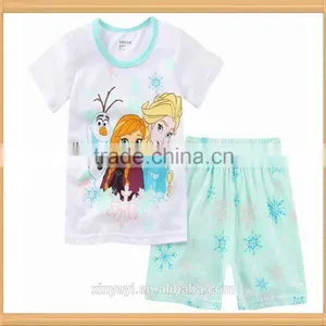 2016 Wholesale Children's Boutique Clothing For Baby Summer Sets With Cartoon Tu Printing thumbnail-1