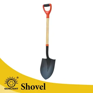 Manganese Steel Garden Spade and Shovel Round Point Digging Shovel With Wooden Handle Wholesale Garden Tools thumbnail-3