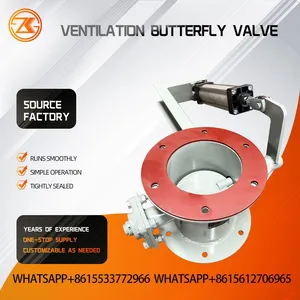 D341W Manual Worm Gear Ventilation Damper Low Cost Round Air Regulating Valve For Small Dust Extraction Pipeline thumbnail-4