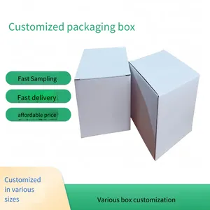 Customized 100g Corrugated Paper Packaging Boxes With White Small Box we Reinforced Core, Bulk Production With Snap-on Lids, Customizable Logo Gold Stamping thumbnail-1