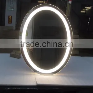 Wall Mounted LED Lighted Frameless Bathroom Oval Mirror thumbnail-1