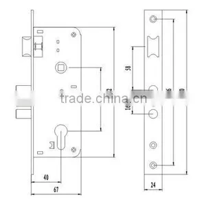 3 Rods Bolt American Standard Mortise Security Door Lock thumbnail-2