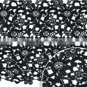 File Milk Silk Water Soluble Lace Hollow Out a Black Cloth Embroidery Stereoscopic Big-name Clothing Embroidery Fabric thumbnail-4