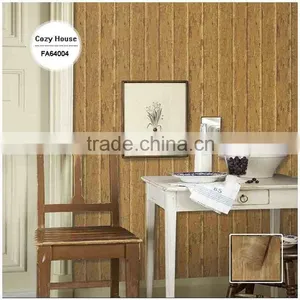 Discount Printing Pvc Wallpaper, Brown Vintage Wood Wall Sticker for Children , Decoration Wall Sticker Supplier thumbnail-1