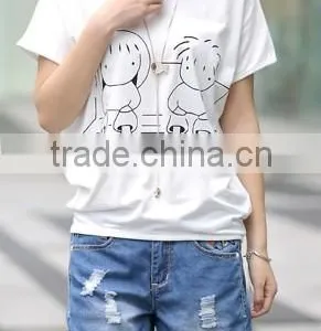 Han Edition 2015 the New Female T-shirt With Short Sleeves Big Yards Leisure T-shirts of Cartoon Printed t Shirt thumbnail-3