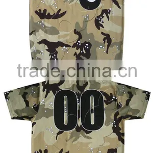 Digitally Sublimated Camouflage Design Baseball Jersey Baseball Top thumbnail-1
