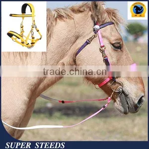 Brass Buckle Horse Bitless Bridle With Rein thumbnail-1