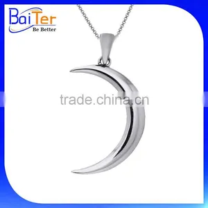 Custom 925 Sterling Silver Crescent Moon Pendant Necklace Pendant Wholesale thumbnail-1