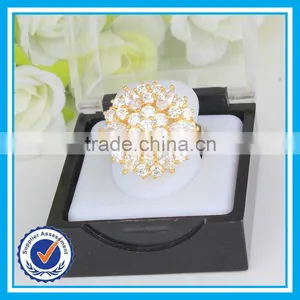 Factory Price Zinc Crystal Engagement Ring in 916 Gold thumbnail-5