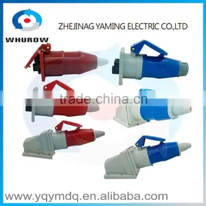 Industrial Sockets and Plugs IP44 Splash Proof Cable Protected Series High Quality Waterproof 3pin 4pin 5pin 16A Red Blue Color thumbnail-1