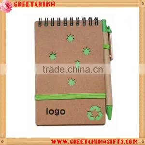 Cheap Spiral Kraft Paper Notebook With Pen thumbnail-3