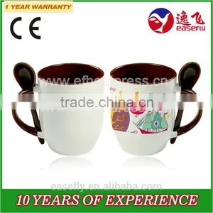 11oz Dual Color Inserted Spoon Cup, Sublimation Coffee Mug, Sublimation Milk Mug thumbnail-2