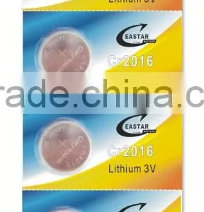 Li-MnO2 Button Cell 3v Lithium Rechargeable Cr2016 Battery for Watch thumbnail-1