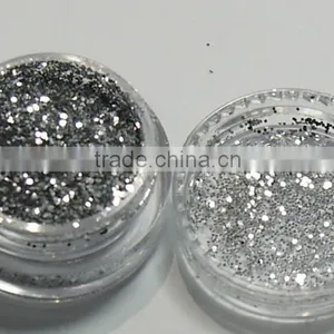 PET 0.4mm Silver Solvent Resistance UV Resistance Glitter Powder thumbnail-1