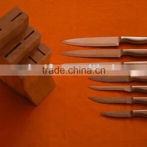 Stainless Steel Knife Set -7Pcs With Wooden Block thumbnail-1