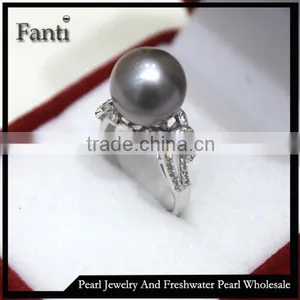Sea Pearl Price Real Natural Pearl Ring Real 925 Silver Ring thumbnail-1